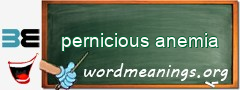 WordMeaning blackboard for pernicious anemia